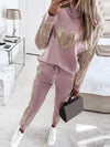 Women's khaki love sequin casual suit