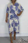 Women's Tree Printed Oversize Midi Dress