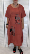 Women's Crew Neck Print Loose Dress