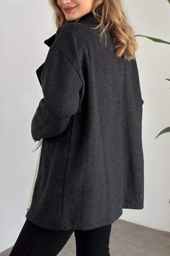 Women's Elegant Solid Color Pocket Coat