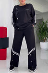 Women's Casual Contrast Pants Suit