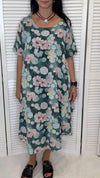 Women's Crew Neck Short Sleeve Floral Print Dress