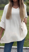 Women's V-neck Solid Color Mid-sleeve Top