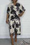 Women's Tree Printed Oversize Midi Dress