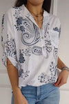 Women's V-neck Mid-sleeve Blouse