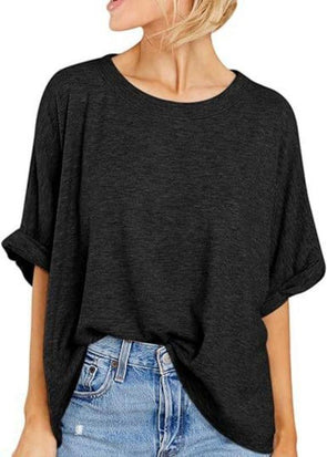 Women's plus-size casual short-sleeved loose T-shirt top