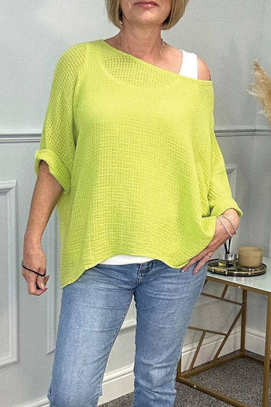 Solid color thin knitted blouse