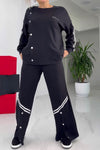 Women's Casual Contrast Pants Suit