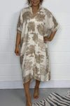 Women's Tree Printed Oversize Midi Dress