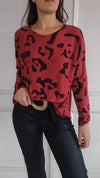 Women's Round Neck Printed Long Sleeve Top