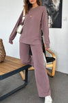 Women's Casual Solid Color Drawstring Pants Suit