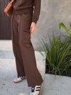 Women's Zipper Top and Cargo Pocket Pants Two-piece Set