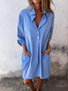 Casual Lapel oversize shirt  dress